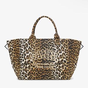 Ganni Leopard XXL Tote Bag